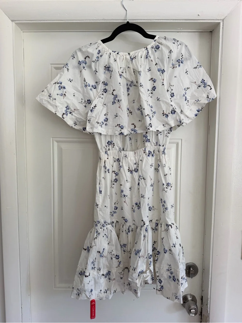 Rebecca Taylor White Dress with Blue Floral Print - Picture 6 of 7